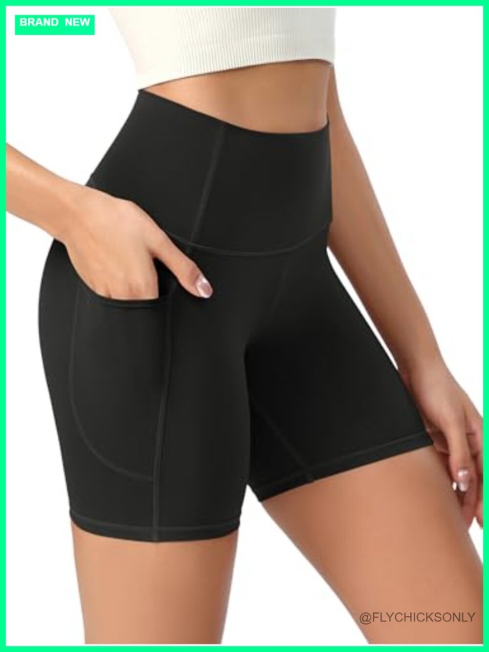 High Waist Yoga Lounge Biker Shorts with Pockets Buttery Soft 6" Inseam